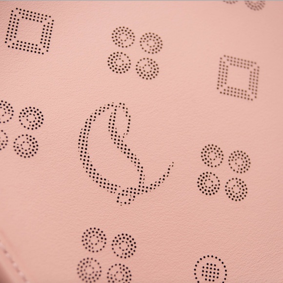 CHRISTIAN LOUBOUTIN RADIOLOUBI SMALL LEATHER CROSSBODY BAG PINK PERFORATED - Picture 8 of 12